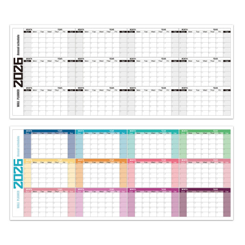 2026 Wall Mounted Calendar Yearly Planner Erasable Full-Black 1