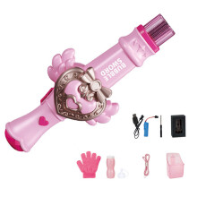 Children Bubble Machine Bubble Blower Guns Electric-Pink