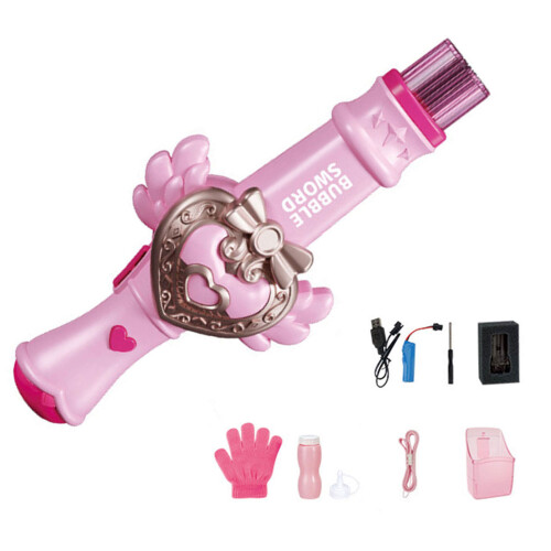 Children Bubble Machine Bubble Blower Guns Electric-Pink