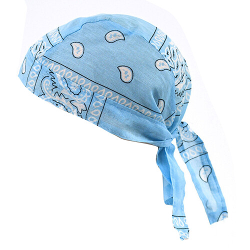 Cotton Fabric Pirate Hat Bandana with Sun Blocking-Light Blue