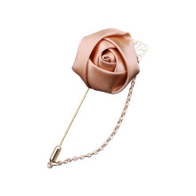 Artificial Rose Flower Corsage Pin for Bridal Shower-champagne