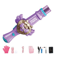 Automatic Bubble Machine Toy with Fog Light up Toy Girls-Purple