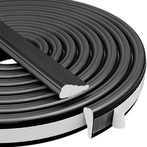 Wedge Design Auto Adhesive Noises Reduction-Black 3 meters