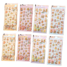 Set van 8 stickers met reliëf, veilige PVC-stickers voor