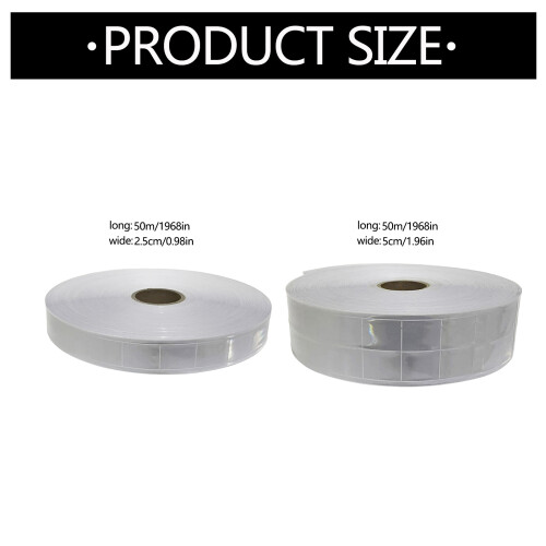 50m PVC Reflective Tape for Construction Site Safety-5cm white 1