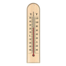 Wandmonteerbare houten temperatuurmeter Nauwkeurig -40-groot