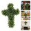 Realistic Artificial Green Plant Crosses Shape Wreath Wall 2