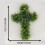 Realistic Artificial Green Plant Crosses Shape Wreath Wall 3