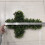 Realistic Artificial Green Plant Crosses Shape Wreath Wall 4