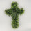 Realistic Artificial Green Plant Crosses Shape Wreath Wall 7