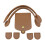 Ensemble de tricot de sac en cuir, bricolage, sangle-café 1