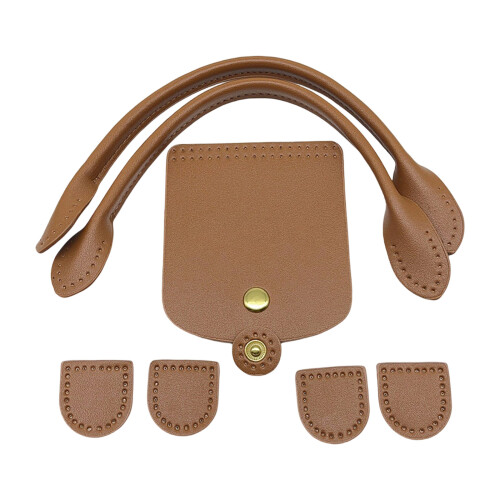 DIY PU Leather Bag Knitting Set Leather Bag Making Set-coffee