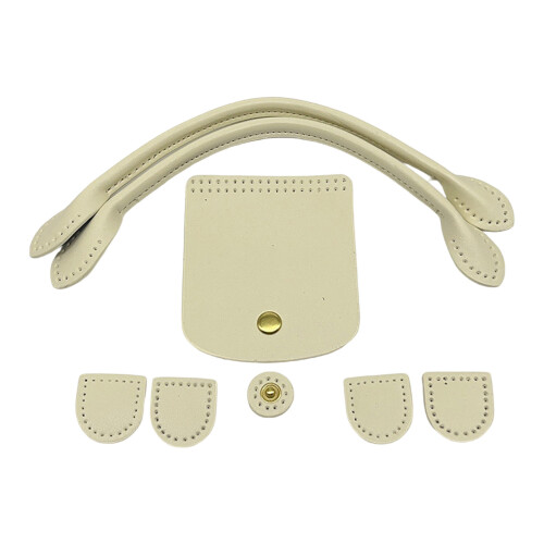 DIY PU Leather Bag Knitting Set Leather Bag Making Set-White