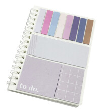 Refillable Notebook with Label Sticker For Task Planning-Purple