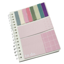 Refillable Notebook with Label Sticker For Task Planning-Pink