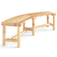 Banco curvo de madera para exterior para 2-3 personas, 170 cm