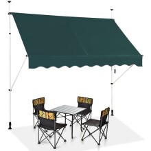 Toldo retráctil para balcón, 200 cm de ancho, resistente a los rayos UV, verde