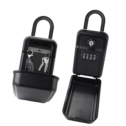 Upgraded Wall Mount Key Safe with 4-Black Hanging type