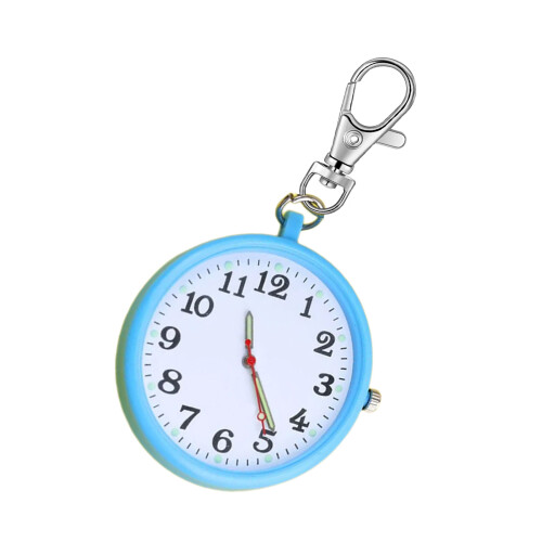 Anti Scratch Keychain Pocket Watch High Impact Resistant-Blue