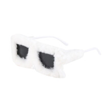 Übergroße Sonnenbrille, stilvoller pelziger Rahmen, Plüsch,-11