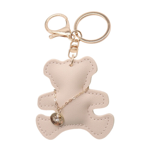 Porte-clés ours créatif, matériau respectueux de-Beige