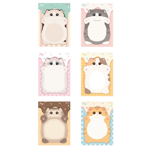 Schrijfblok Multifunctionele Cartoon Shape-Koe Kat A tot Chocola