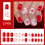 Romantics Heart Pattern False Nail 24Pieces Glossy Square Short 2