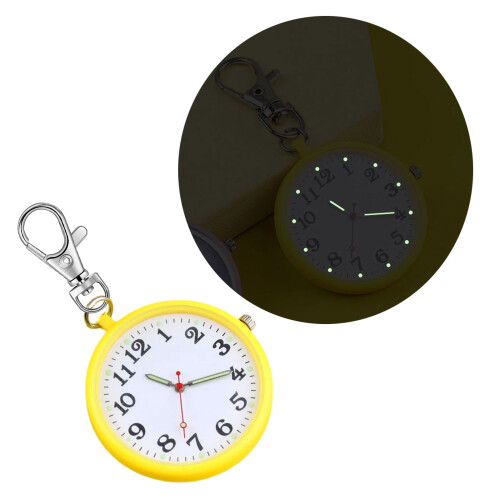 Travel Friendly Pocket Watch Keychain Hook Oversized-White 2