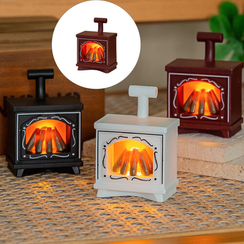 Cheminées électriques miniatures lumière LED pour jouet,-Noir 1