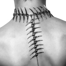 Zilveren Doorn Spikes Visgraat Ketting-vis ketting