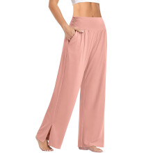 Women Soft High Waist Work Trousers Business Casual-Pink M