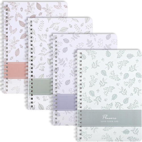 A5 Spiral Notebook 4-pack, 120 lined pages - Blomdesign_Surprise Gift