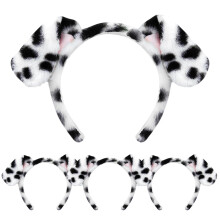 Black Friday Dalmatian Dog Ear Headband - 4-pack Puppy Ear Headband Fluffy Headband Adult Kids Dalmatian Costume compatible Makeup Wash Face_Surprise