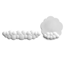 Black Friday Cloud Shaped Wrist Rest and Mouse Pad Set Ergonomic Pain Relief Cute Desk Accessories Non-Slip Set White_White_Surprise Gift