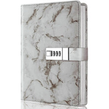 Marble Diary with Lock, Refillable A5 Daily Journal compatible Girls and Women, 192 Pages Cute Notebook with Combination Lock compatible Teenage Girl