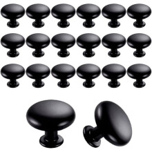 Black Friday 20 pcs door knobs drawer knobs 30 mm vintage handles cabinet cabinet knobs compatible kitchen cabinets (black)_Surprise Gift