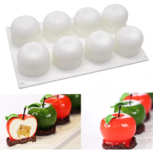 Black Friday 8-hole silicone mold in the shape of an apple, 3D silicone baking mold compatible muffins, pastries, dessert and mousse_Surprise Gift