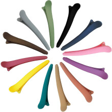 Lot de 12 pinces à cheveux en forme de bec de crocodile, multicolores, en plastique, pour coiffure, compatibles avec les salons de coiffure et la mai