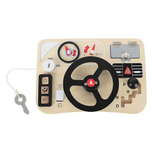 Sensory Wooden Toy compatible Toddlers and Preschoolers, Role Play - Educational Simulation Board with Steering Wheel_Super Gift_Surprise Gift