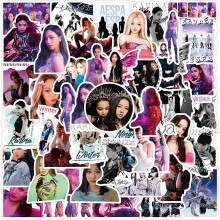50 pcs Aespa Singer Stickers Cute Aesthetic Vinyl Stickers compatible Girls Cool Trendy Popular Waterproof Decals compatible Laptop Journal Waterfl_S