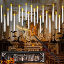 20-pack floating candles - LED candles with magic wand, perfect compatible Halloween decoration and party atmosphere_SPECIAL GIFTS_Surprise Gift