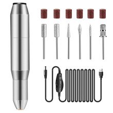 Nail Drill Machine Set, Electric Portable Nail File Drills Kit, Professional Manicure Pedicure Machine Tool compatible Acrylic Nails, USB Rechargeabl