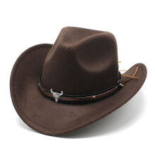 Western Cowboy Hat Felt Hat Brown_Surprise Gift