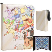 4-Pocket Trading Card Binder 400-Pocket Pokémon Card Folder with 50 Removable Pockets Zipper Trading Card Case compatible Card Album Sti_Super Gift_S