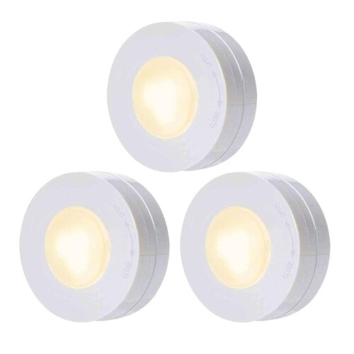 3 pcs LED Wireless Lights with Remote Control compatible Cabinet, Display Case, Wardrobe_White light_Surprise Gift