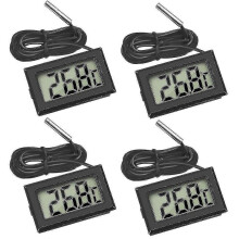 4x Digitale LCD-thermometer met externe sonde, compatibel met koelkast, vriezer, aquarium QUS_Surprise Cadeau