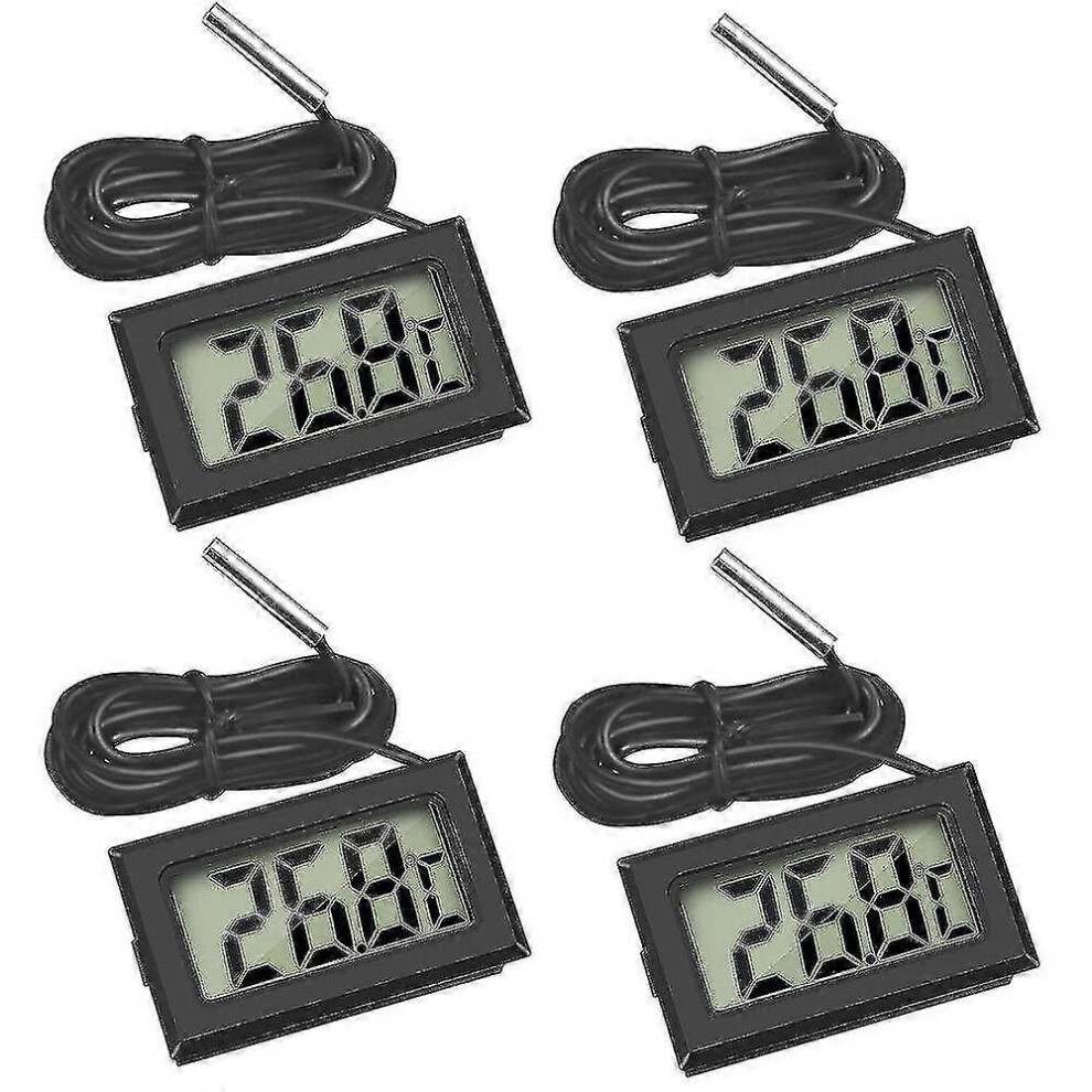 4x Digital LCD Thermometer Temperature Gauge With External Probe compatible Fridge Freezer Refrigerator Aquarium QUS_Surprise Gift