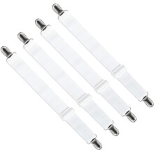 Tenditore per lenzuola regolabile (da 65 cm a 200 cm), cinghia di tensione regolabile compatibile con lenzuola, divano, copriferro (bianco, confezion