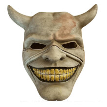Halloween The Black Phone Horror Movie Latex Mask The Grabber Mask Cosplay Costume Adult Scary Party Props Fancy Dress Up_Special Gifts_Gray_Surprise