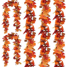 3-pack Artificial Autumn Maple Leaf Garland, 1.8m/piece Hanging Vine Garland Artificial Autumn Leaf Garland Thanksgiving Decoration_Surprise Gift